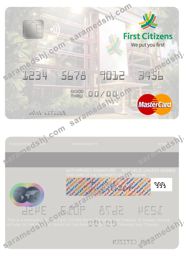 Trinidad and Tobago First Citizes Bank mastercard
